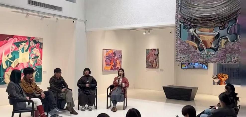 Panel discussion during a solo exhibition in Shanghai